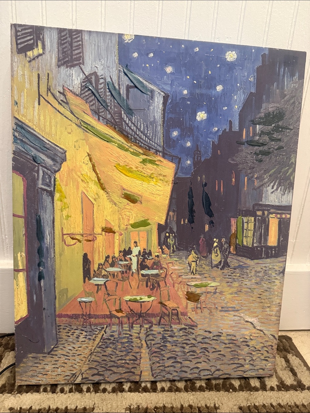 Yellow & Blue Night Cafe Wall Art Print - Unbranded
